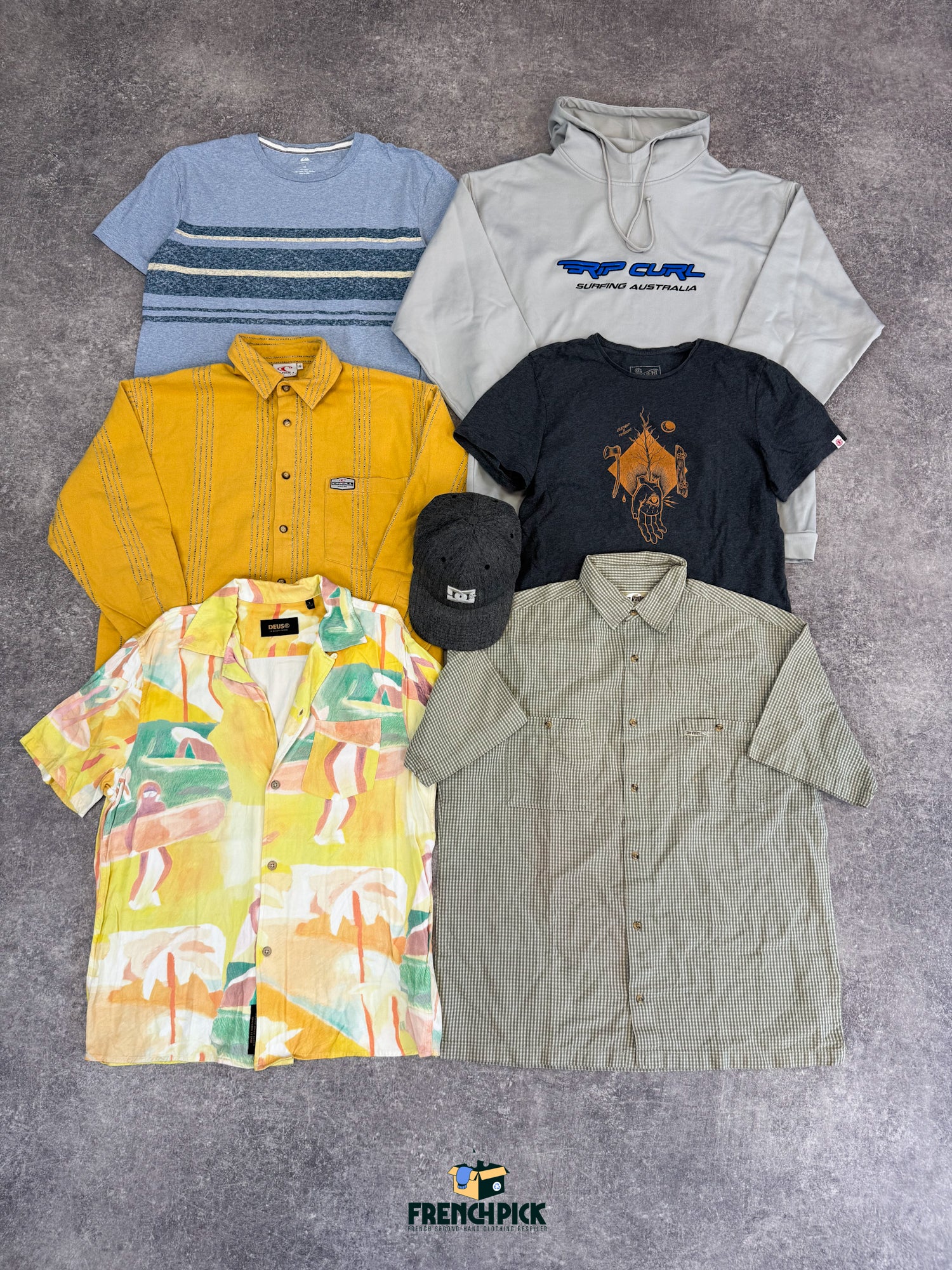 mix-surf-skate-t-shirt-chemise-skateur-surfeur-Quicksilver-Billabong-Oxbow-Vans-Huf-Rip-Curl-Element-homme-moderne-vintage-vetement-grossiste-friperie-wholesaler-seconde-main-marque-occasion-textile-piece-80-90-2000-2010-french-pick
