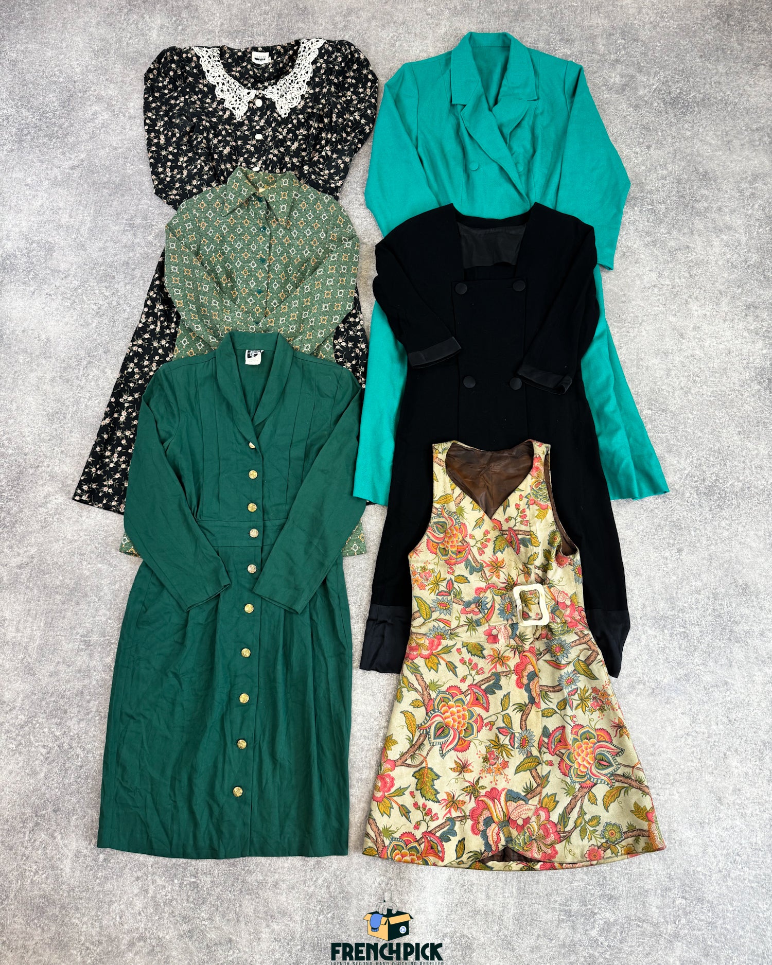 robe-retro-annees-70-vintage-femme-unie-a-motifs-ete-hiver-vetement-grossiste-friperie-wholesaler-seconde-main-marque-occasion-textile-piece-80-90-2000-2010-Y2K-french-pick