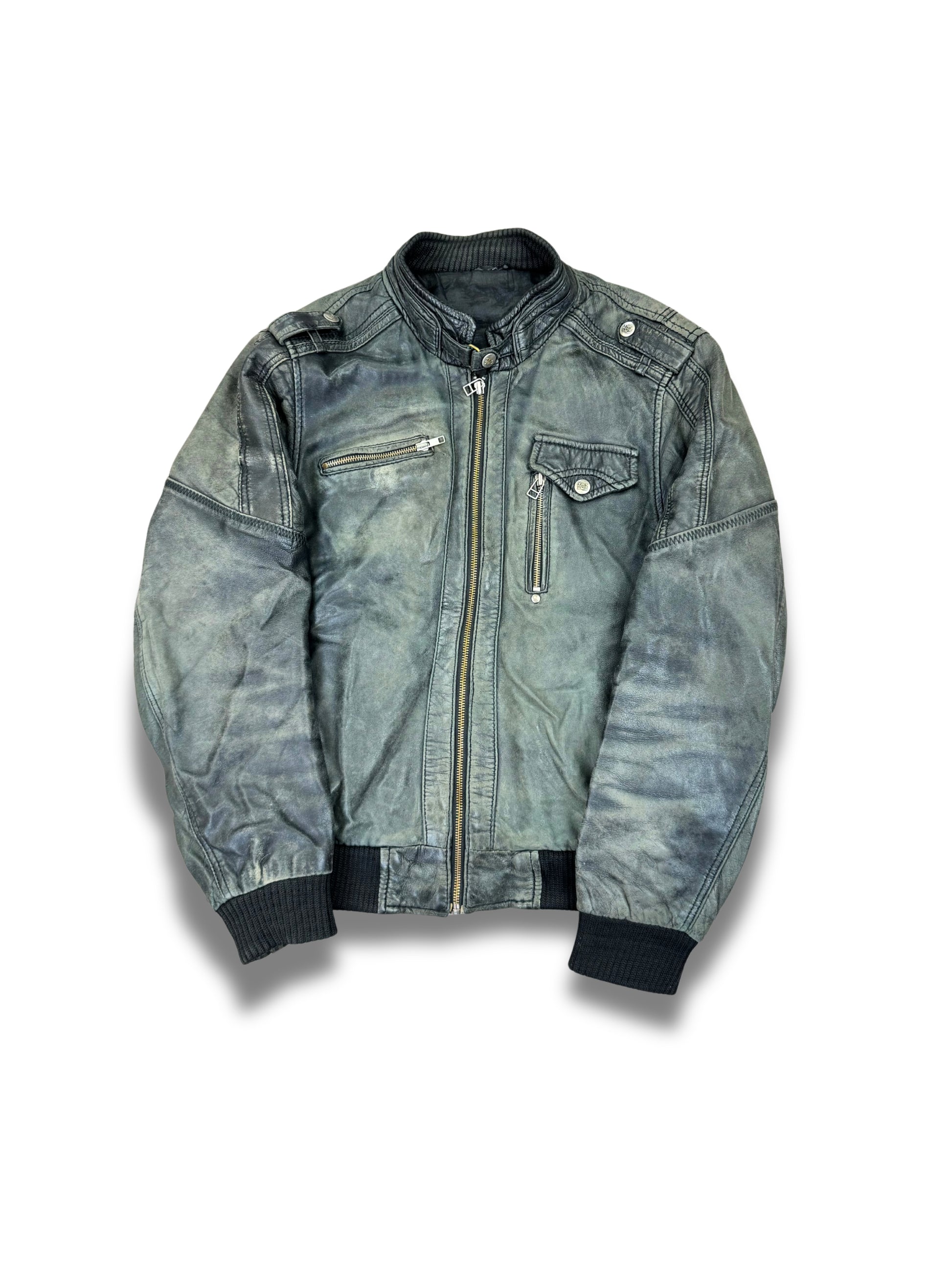 cuirs-veste-en-cuir-style-biker-moto-racing-daim-blazer-vintage-vrai-cuir-de-vache-daimpatine-ancien-homme-femme-vintage-vetements-homme-vintage-vetement-grossiste-friperie-wholesaler-seconde-main-marque-occasion-textile-piece-annees-80-90-2000-2010-french-pick-reseller-vinted-reseller-vinted-vente-en-ligne