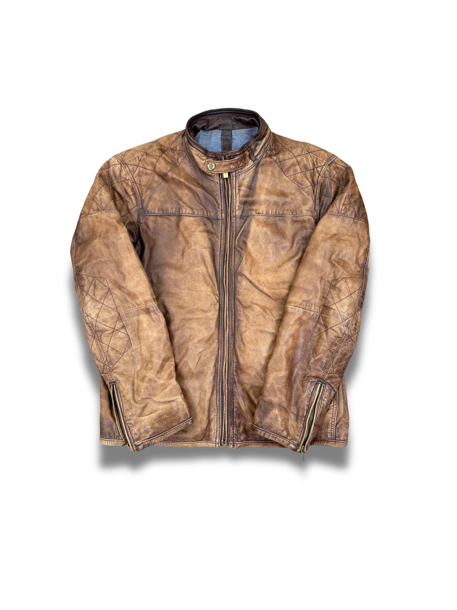 cuirs-veste-en-cuir-style-biker-moto-racing-daim-blazer-vintage-vrai-cuir-de-vache-daimpatine-ancien-homme-femme-vintage-vetements-homme-vintage-vetement-grossiste-friperie-wholesaler-seconde-main-marque-occasion-textile-piece-annees-80-90-2000-2010-french-pick-reseller-vinted-reseller-vinted-vente-en-ligne
