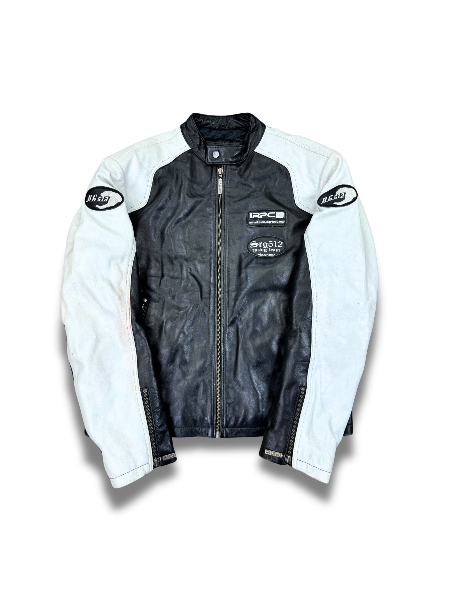 cuirs-veste-en-cuir-style-biker-moto-racing-daim-blazer-vintage-vrai-cuir-de-vache-daimpatine-ancien-homme-femme-vintage-vetements-homme-vintage-vetement-grossiste-friperie-wholesaler-seconde-main-marque-occasion-textile-piece-annees-80-90-2000-2010-french-pick-reseller-vinted-reseller-vinted-vente-en-ligne