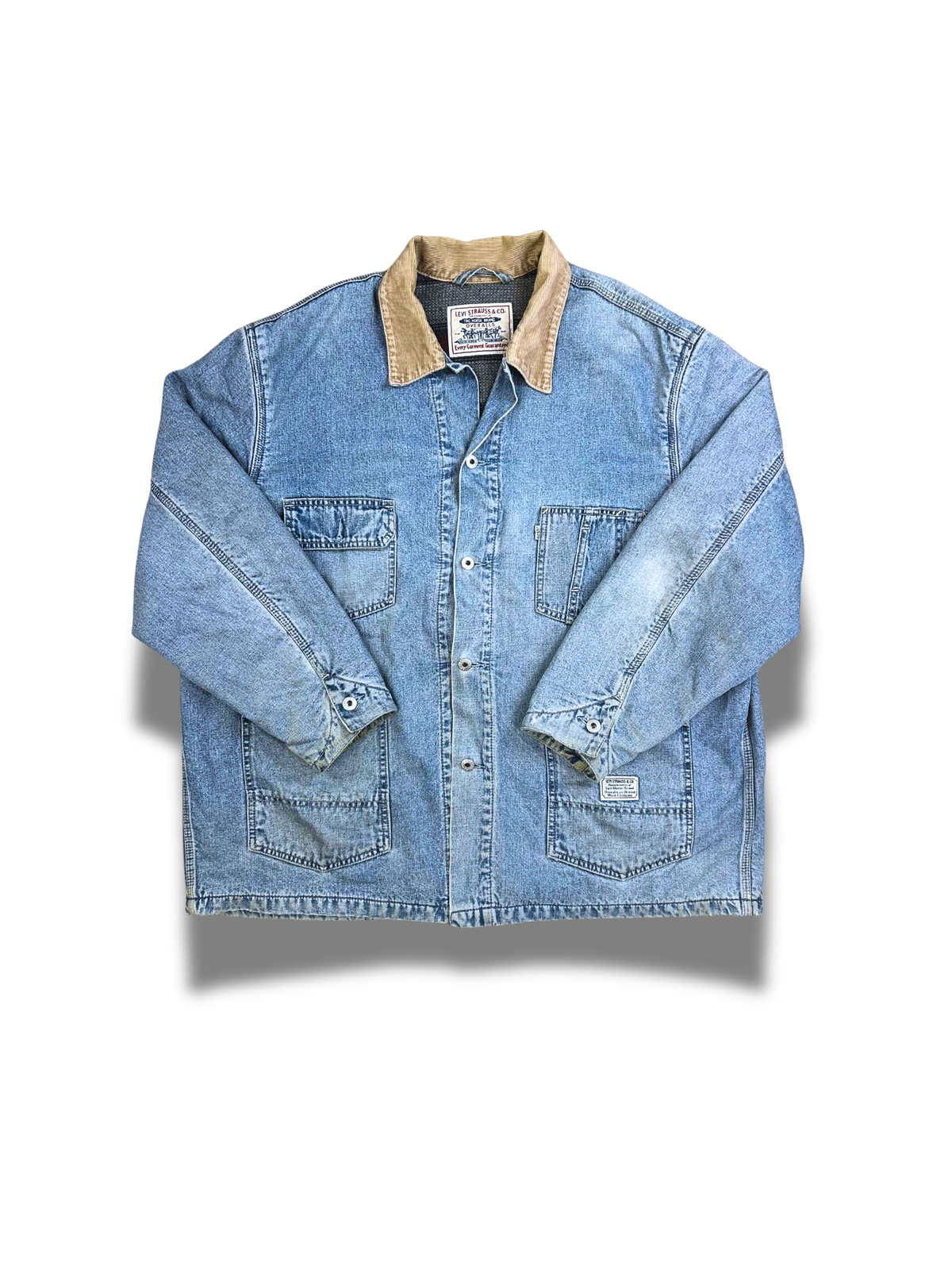 veste-en-jean-levi-s-levis-homme-femme-vintage-moderne-80-90-vetement-vintage-grossiste-friperie-wholesaler-seconde-main-marque-occasion-revente-textile-piece-80-90-2000-2010-Y2K-french-pick-reseller-vinted-vente-en-ligne