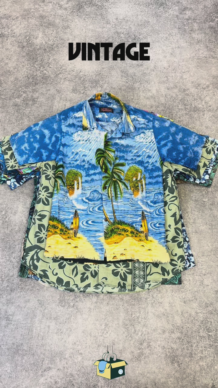 chemise-hawai-hawaienne-ete-motifs-plage-vacances-manches-courtes-homme-femme-vintage-vetement-grossiste-friperie-wholesaler-seconde-main-marque-occasion-textile-piece-annees-80-90-2000-2010-french-pick-pick-reseller-vinted-vente-en-ligne
