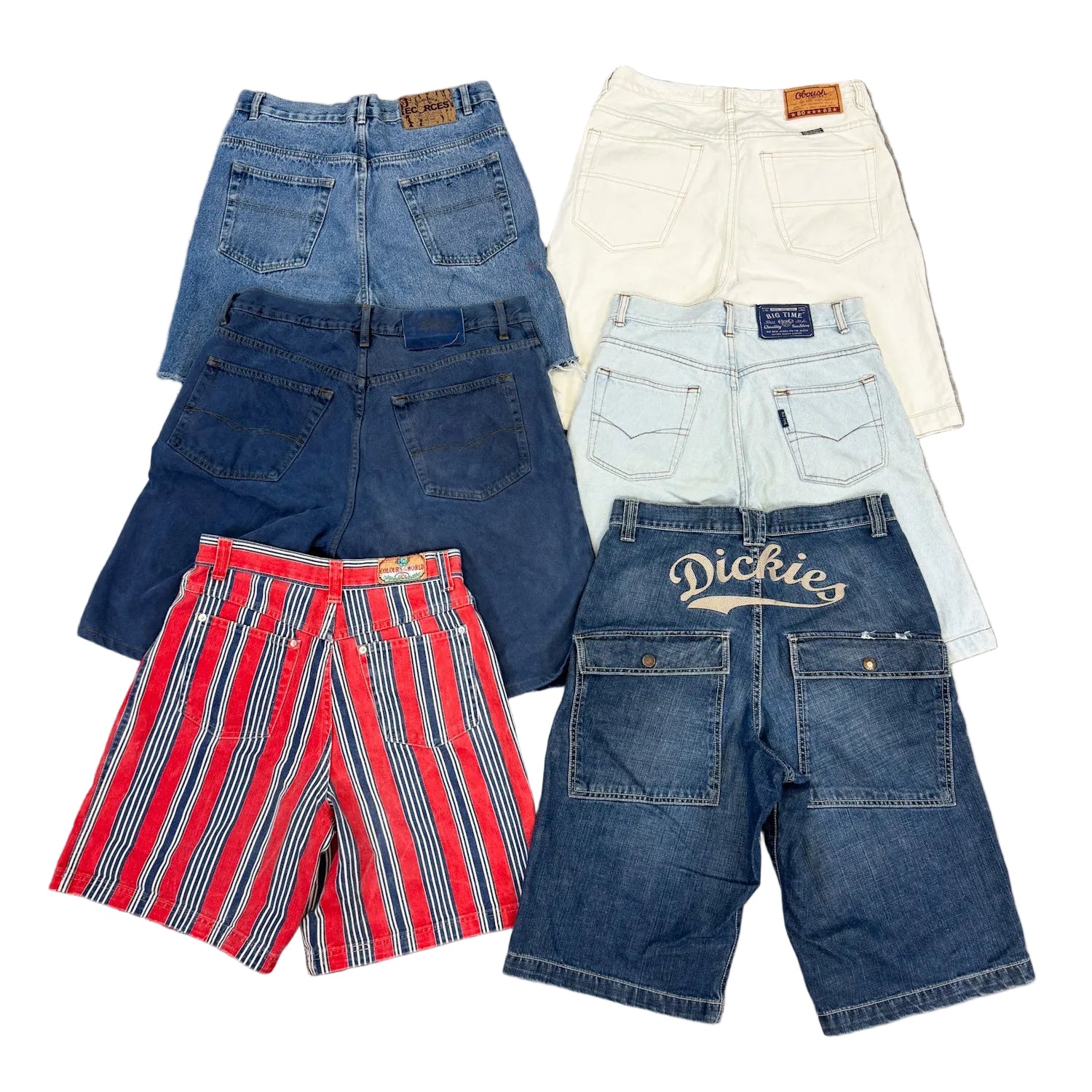 short-en-jean-denim-bermuda-baggy-homme-marque-vintage-homme-femme-ete-hiver-vetement-vintage-grossiste-friperie-wholesaler-seconde-main-marque-occasion-revente-textile-piece-80-90-2000-2010-Y2K-french-pick-reseller-vinted-vente-en-ligne