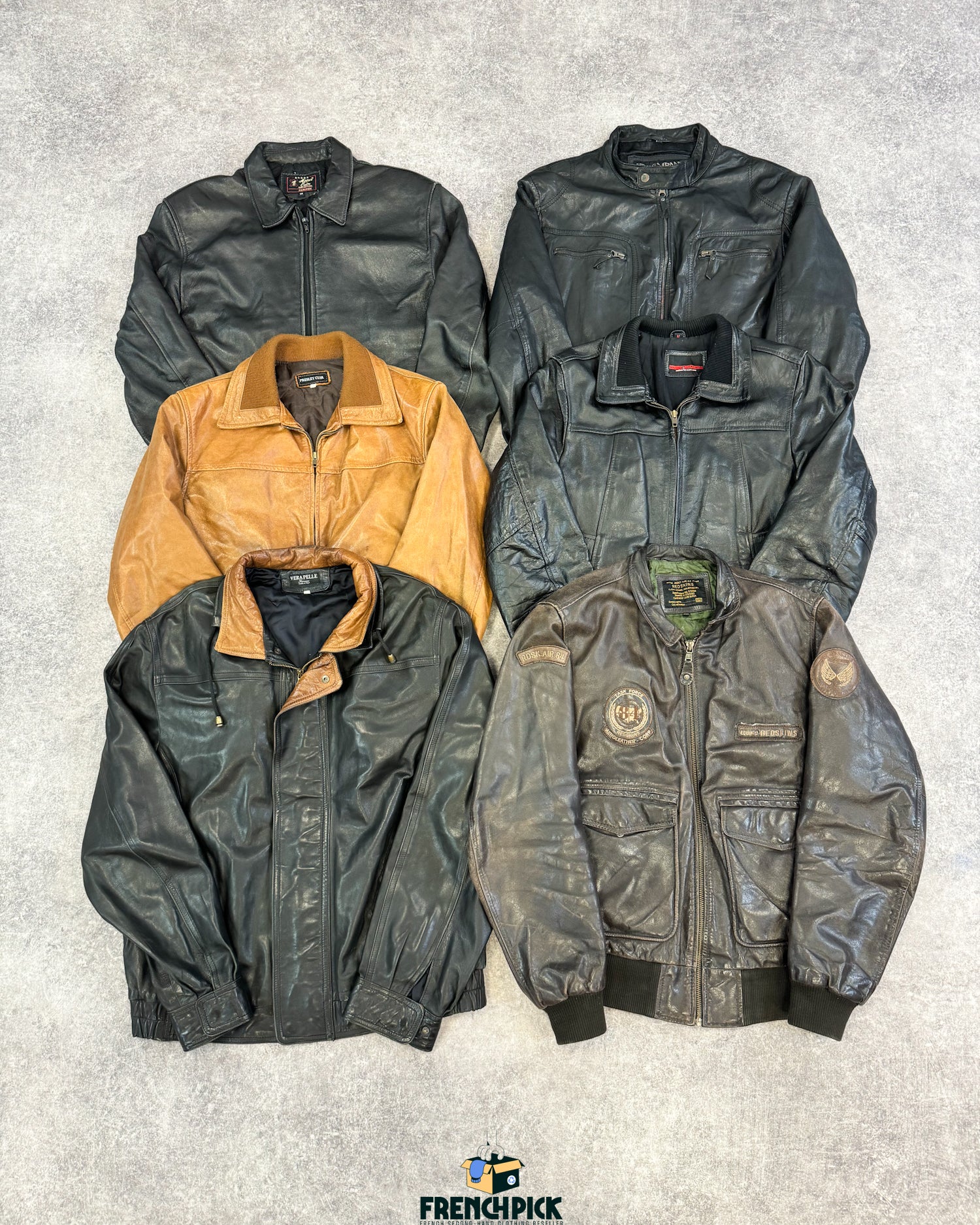 veste-cuir-homme-grossiste-vintage-vetement-friperie-wholesaler-seconde-main-80-90-2000-2010